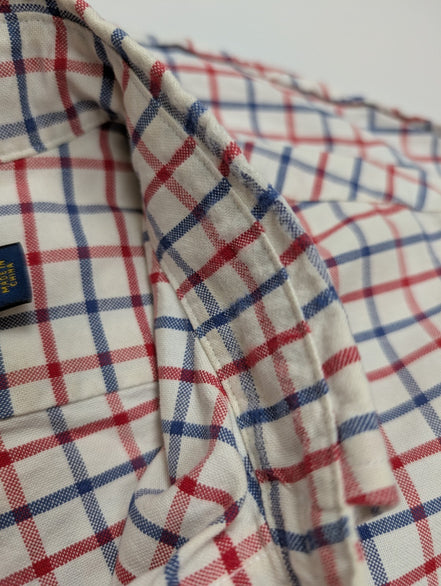 Chemise Ralph Lauren Homme XL Carreau Rouge Bleu Blanc Oxford Classique Boutonné