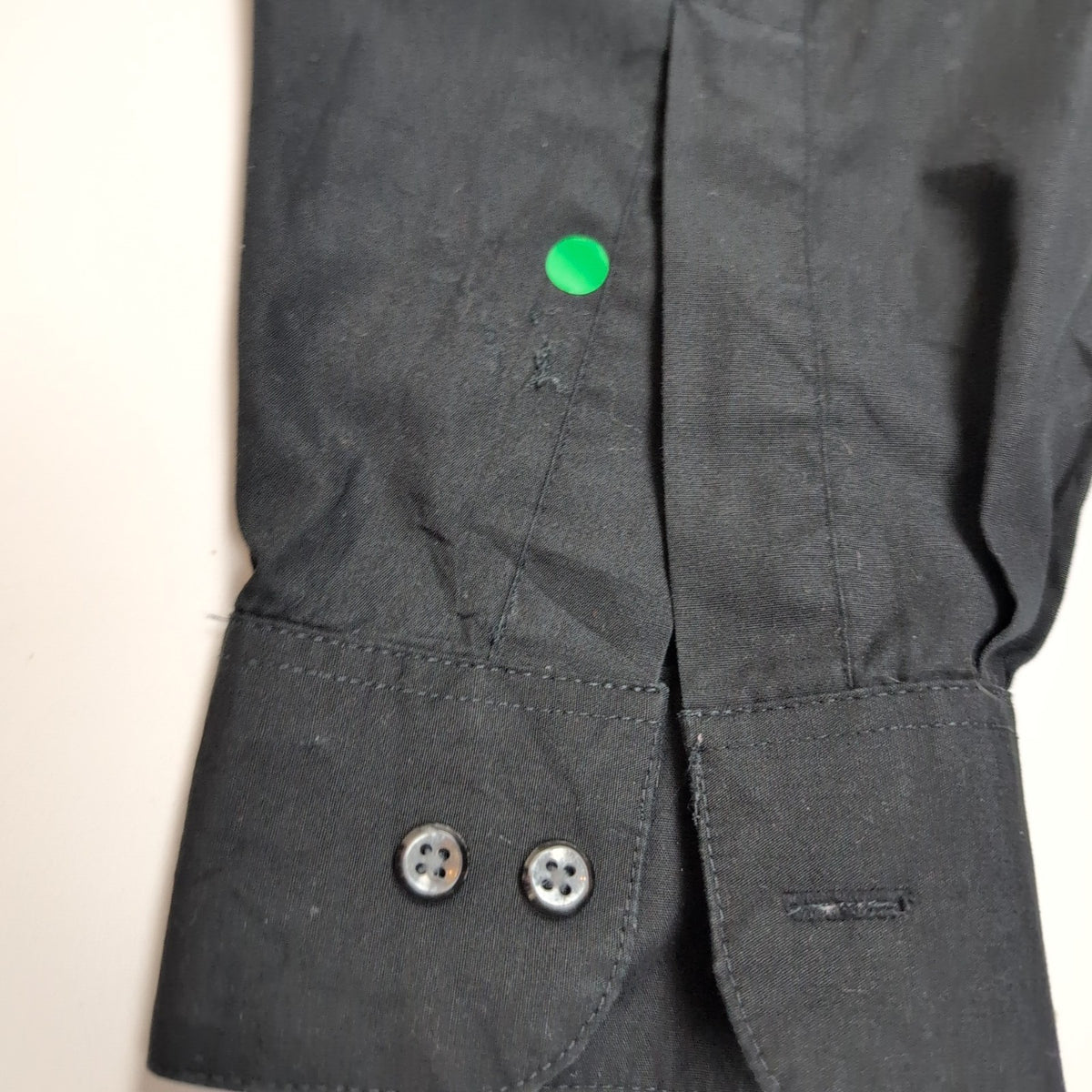 Chemise Van Heusen M L Noire Unie Popeline Poche manches longues