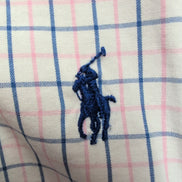 Chemise Ralph Lauren XL Rose Bleu Carreaux Classic Fit Shirt Button Down Coton