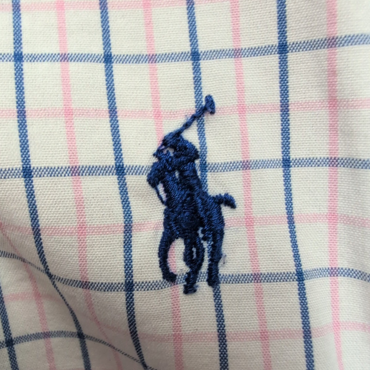 Chemise Ralph Lauren XL Rose Bleu Carreaux Classic Fit Shirt Button Down Coton