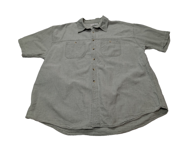 Chemise 2 poches L.L. Bean verte pâle manches courtes taille XL