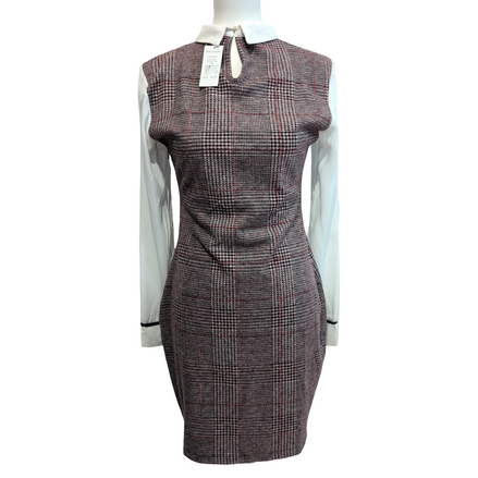 Robe Select 40 Pied-de-Poule Manches Longues Neuve Étiquette