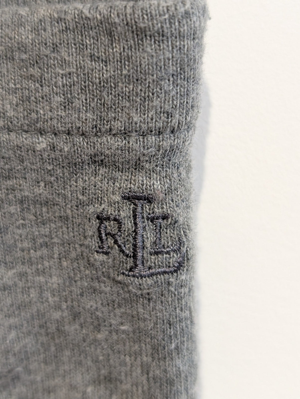 Pull LAUREN Ralph Lauren M gris coton Made in USA logo RL manches longues 