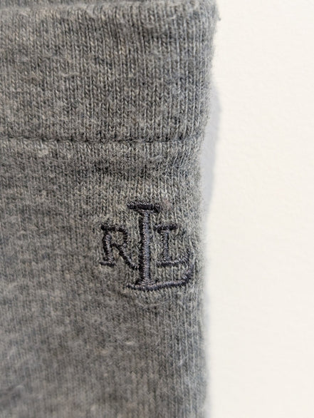 Pull LAUREN Ralph Lauren M gris coton Made in USA logo RL manches longues 