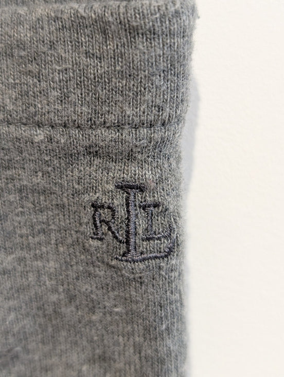 Pull LAUREN Ralph Lauren M gris coton Made in USA logo RL manches longues 