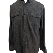 🧥 Chemise CHAPS Flanelle Coudières Gris Anthracite L |294S