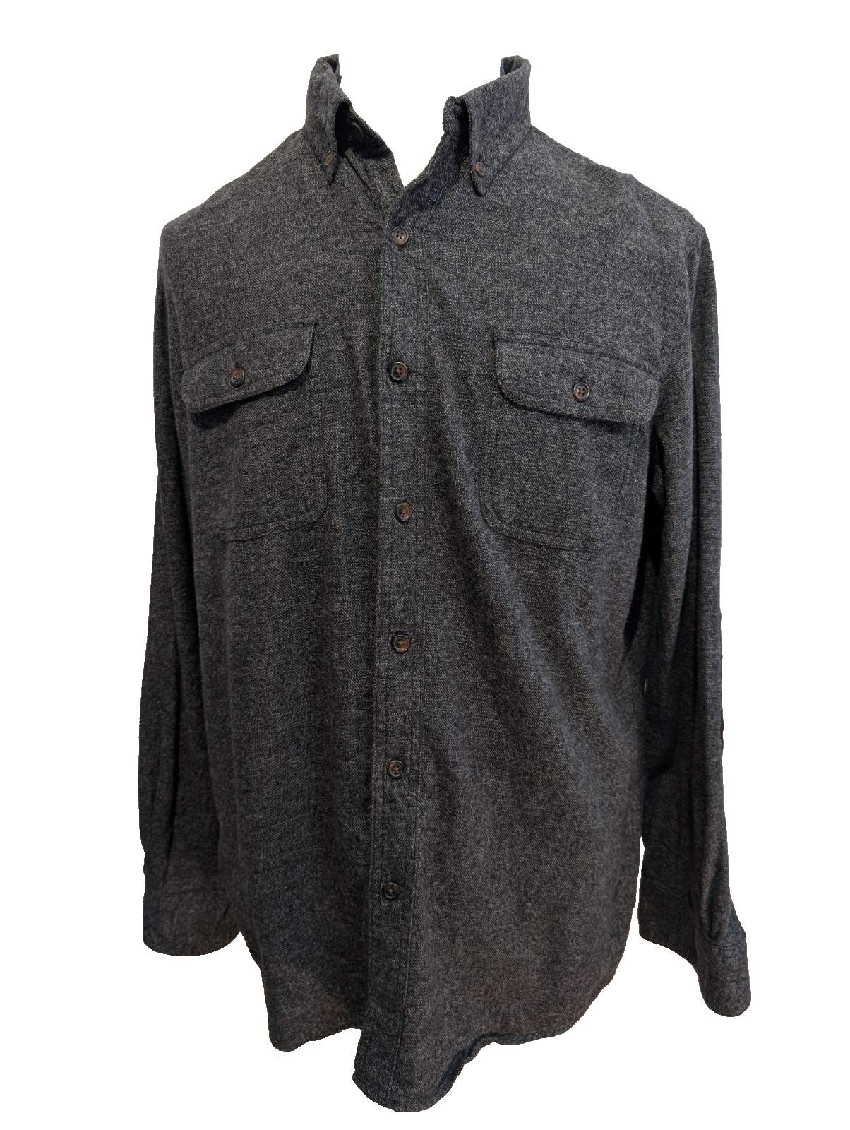 🧥 Chemise CHAPS Flanelle Coudières Gris Anthracite L |294S