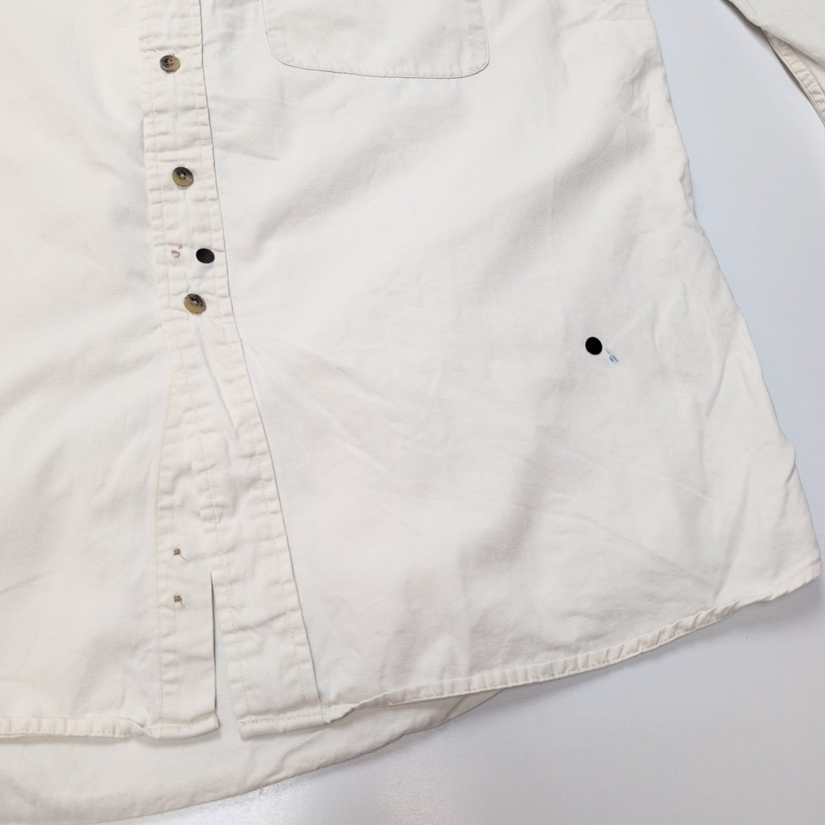 Chemise Pendleton L Blanc Cassé Coton Logo Brodé Une Poche Rare