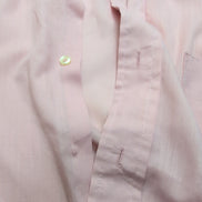 Chemise vintage rose pâle col pointu manches courtes tissu fluide qualité L