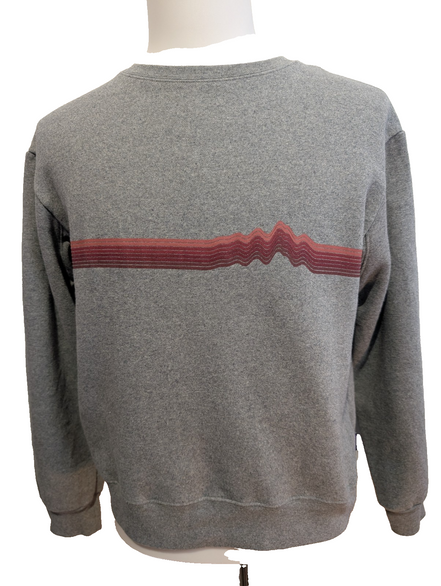 Sweat Patagonia Gris Col Rond Imprimé Bordeaux M