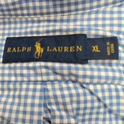 Chemise Ralph Lauren XL Bleu Ciel Petits Carreaux Logo Rose Button Down Shirt