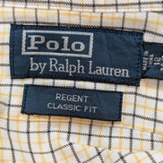 Chemise Polo Ralph Lauren Shirt XXL Carreaux Jaune Noir Col Classique Sans Logo