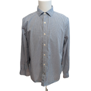 Chemise Nautica L Bleu Noir Carreaux Tencel Coton Classic Fit Manches longues
