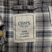 CHAPS Flanelle Grise Bleue XL Logo Brodé TBE VINTAGE 100% Coton | 320S