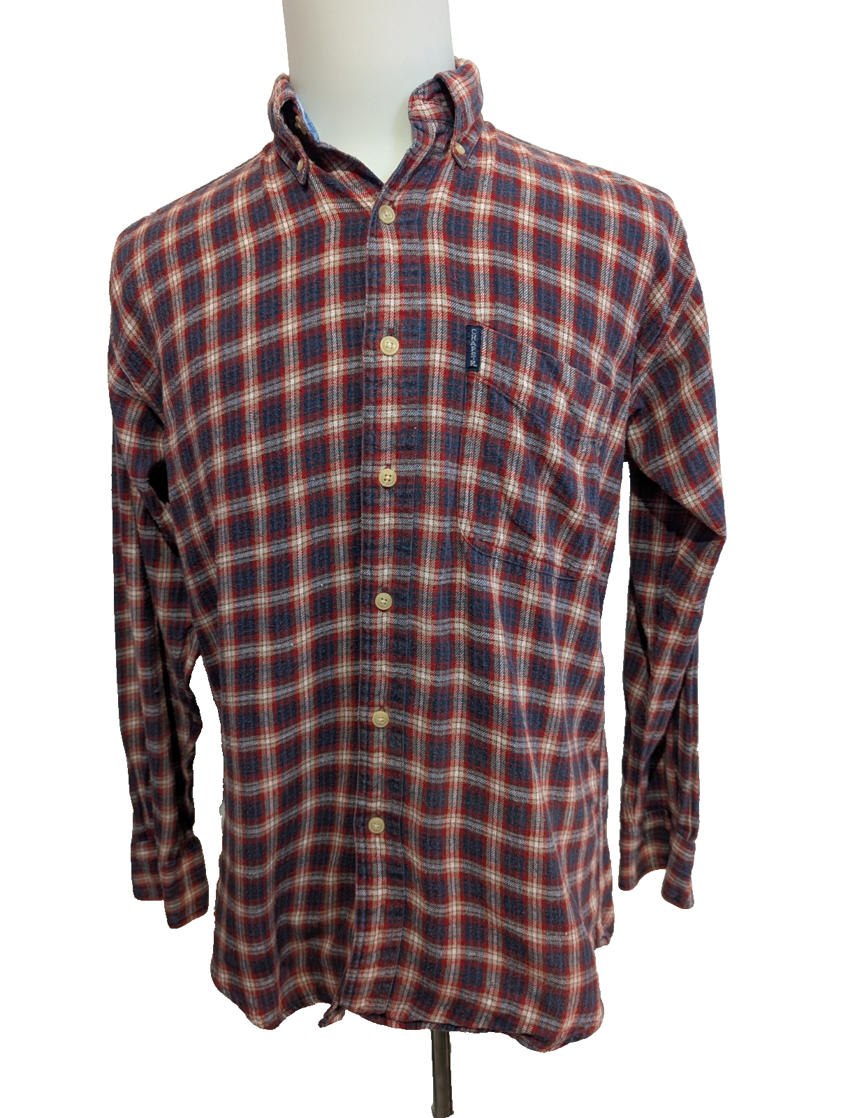 🔥 CHEMISE FLANELLE CHAPS RALPH LAUREN S (P) CARREAUX BLEU ROUGE TBE