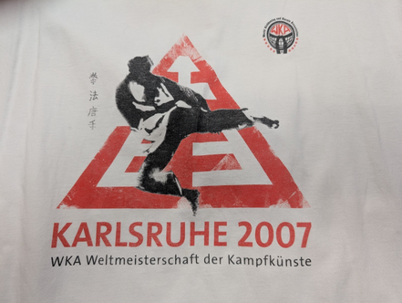 T-SHIRT WKA XXL Karlsruhe 2007 Kickboxing Arts Martiaux B&C Vintage |109T