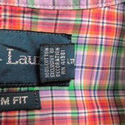 Chemise Ralph Lauren M Custom Fit Lilas Orange Vert Carreaux Shirt Button Down