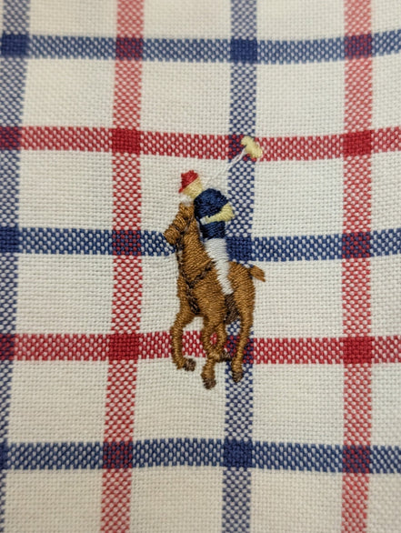 Chemise Ralph Lauren Homme XL Carreau Rouge Bleu Blanc Oxford Classique Boutonné