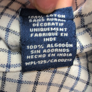 Chemise Chaps bleu blanc petits carreaux 100% coton logo brodé L