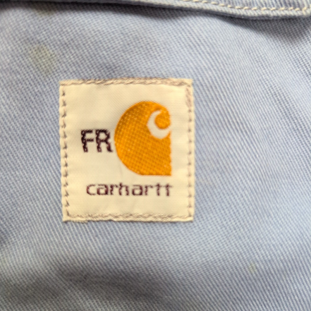Chemise Carhartt FR 2XL 3XL HRC 2 Bleu Ciel Workwear Coupe-Feu manches longues
