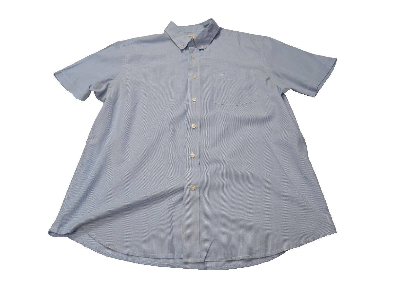 Chemise Dockers manches courtes bleu à rayures taille L #263
