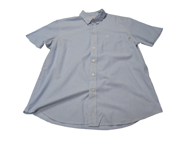Chemise Dockers manches courtes bleu à rayures taille L #263