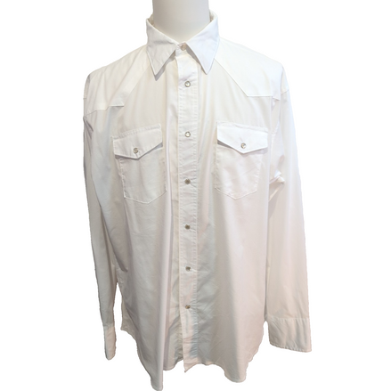 Chemise Wrangler Western Manches Longues Blanche avec Poches Taille XXL