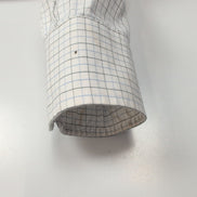 Chemise Lacoste M 40 Blanche Carreaux Bleus Vintage Logo Brodé Coton