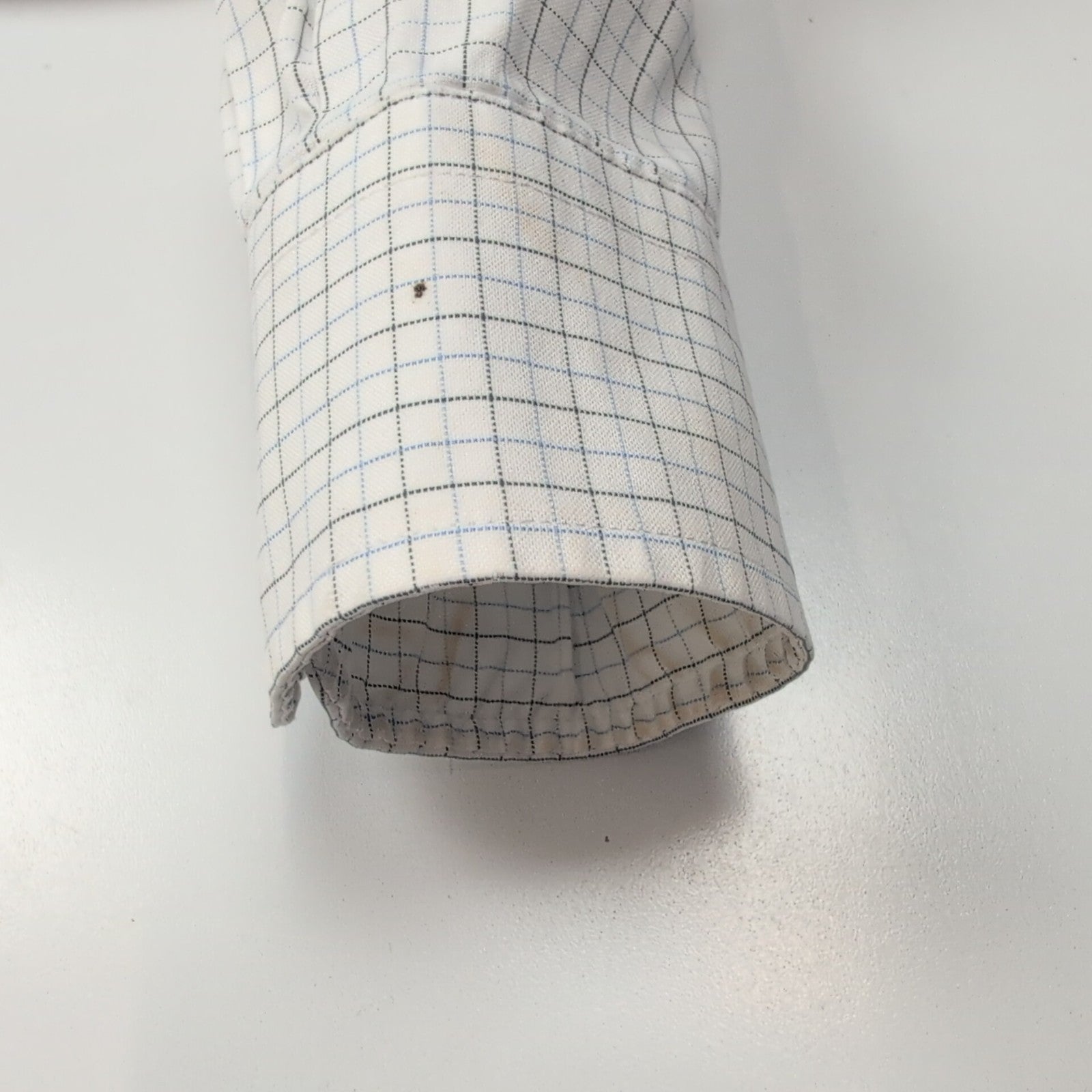 Chemise Lacoste M 40 Blanche Carreaux Bleus Vintage Logo Brodé Coton