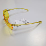 Lunettes de soleil Y2K Grand verre ovale Jaune transparent