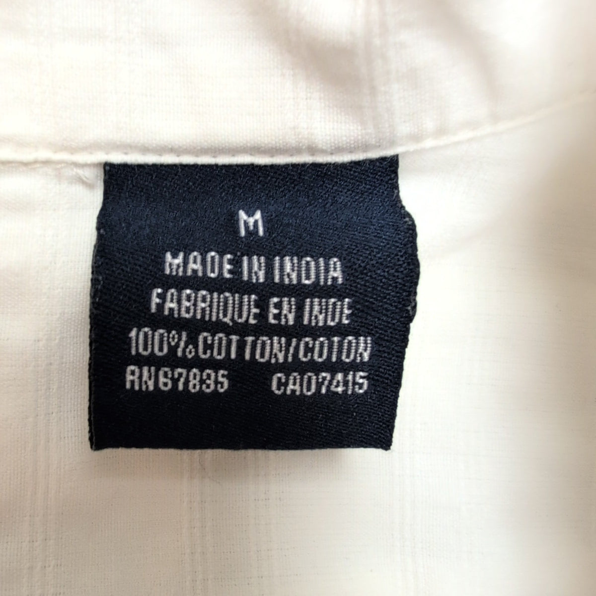 Chemise Hawaïenne Nautica M Blanc Rayures Gaufrées 100% Coton manches courtes