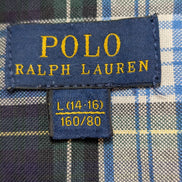 Chemise Polo Ralph Lauren Enfant L 14-16 Ans Carreaux Vert Bleu Logo Jaune