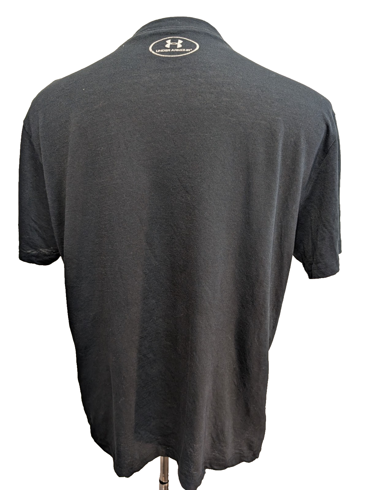 T-shirt Under Armour Coton Mat Noir Imprimé Violet & Jaune Taille M Vintage