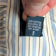 Chemise Ralph Lauren XXL Blanche Rayures Bleu Noir Logo Bleu Clair