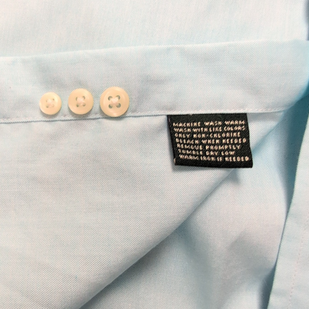 Chemise Lauren Ralph Lauren L XL Turquoise Uni Coton Poche 16.5 manches longues