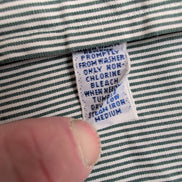 Chemise Ralph Lauren L Verte Rayures Coton Logo Brodé Vintage USA Style