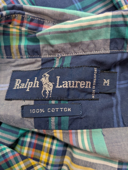 CHEMISE Ralph Lauren Homme M CLASSIC FIT Multicolore Carreaux Logo Jaune