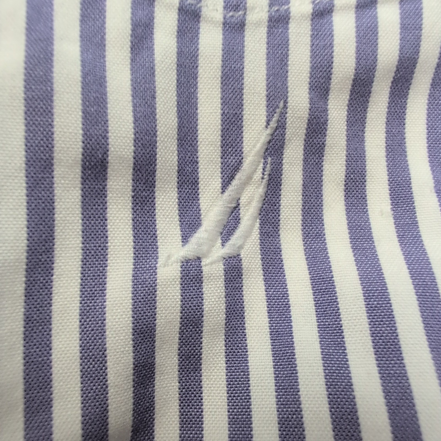 Chemise Nautica XXL Violet Rayures 100% Coton Mercerisé Logo Brodé
