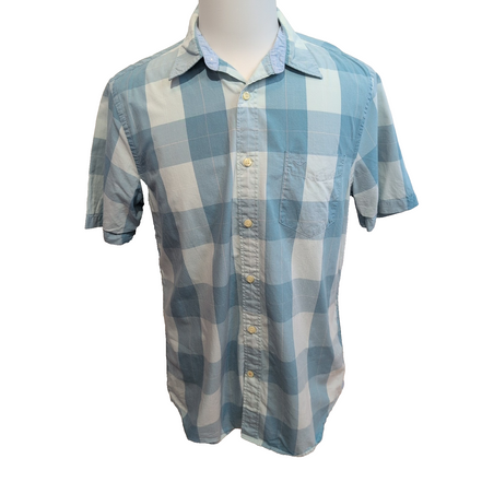 Chemise Dockers bleu carreaux poche logo manches courtes M