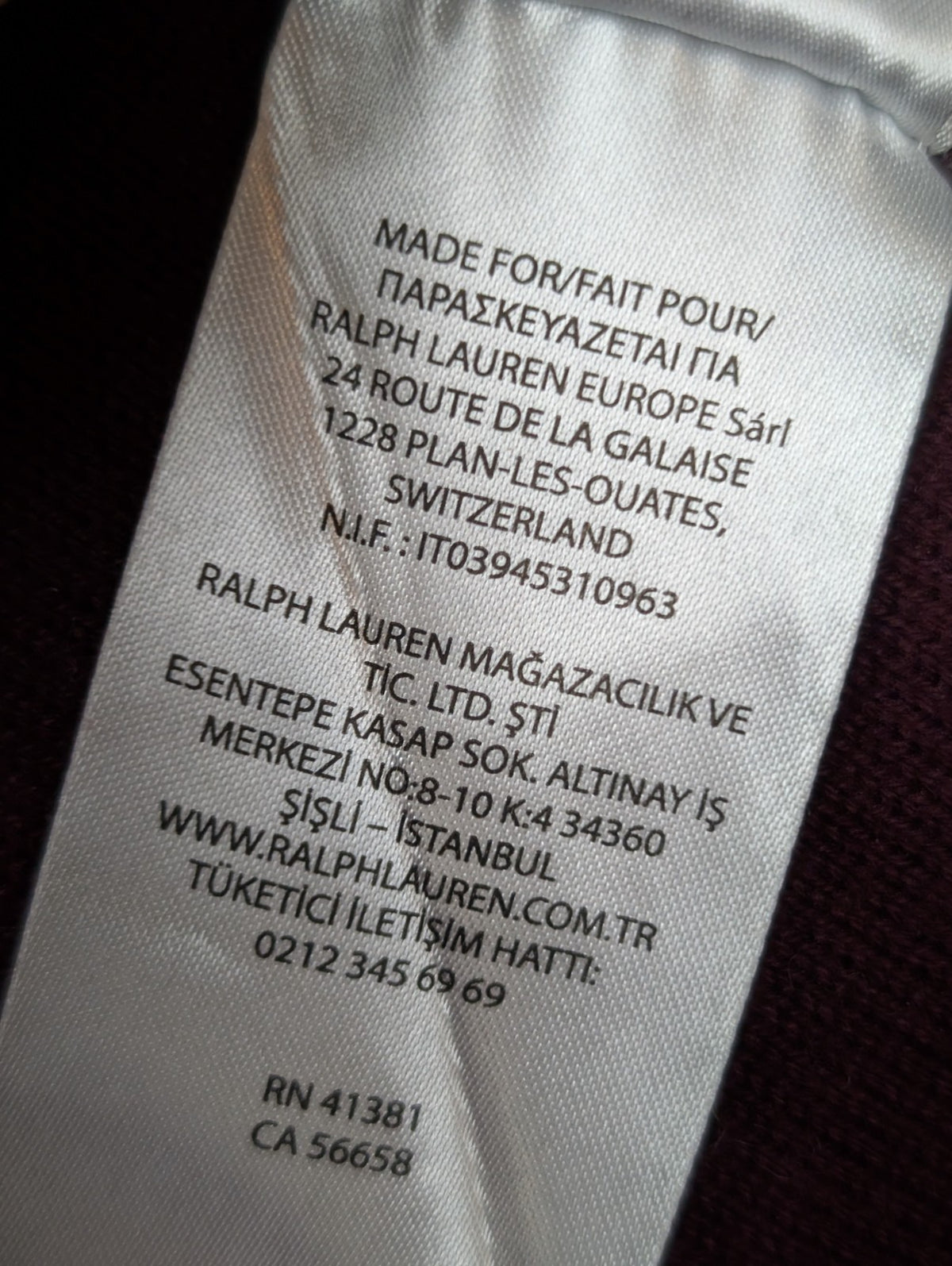 Gilet boutonné Lauren Ralph Lauren Femme coton et nylon bordeaux Taille M