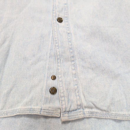 Chemise Harley Davidson XXL Jean Bleu Chevron Brodée Manches Courtes Coton