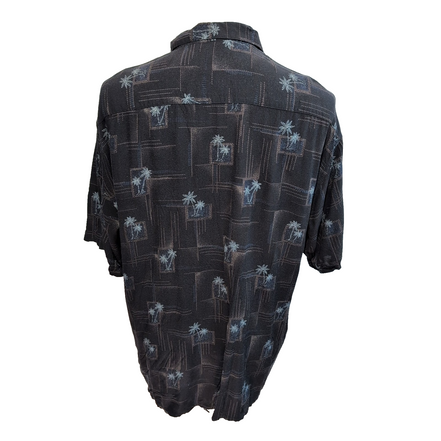 Chemise Hawaïenne Paradise Collection Rayonne Noir Palmiers XL