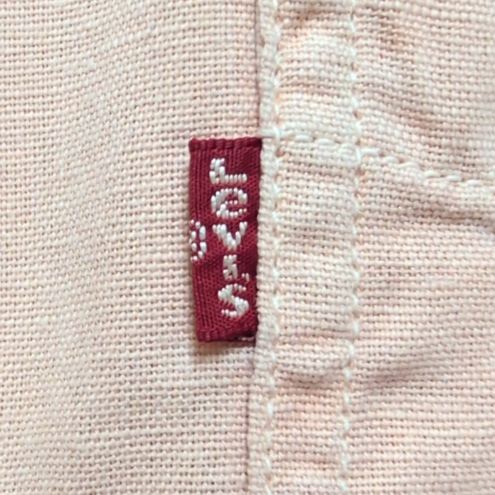 Chemise LEVI'S Homme XXL Saumon Mélange Coton et Lin Manches Courtes Poche