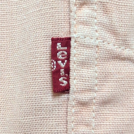 Chemise LEVI'S Homme XXL Saumon Mélange Coton et Lin Manches Courtes Poche