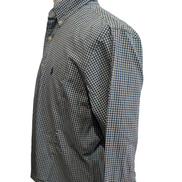 Chemise Polo Ralph Lauren Shirt L Custom Fit Carreaux Vert Bleu Button Down Logo