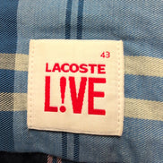 Chemise Lacoste Live L 43 Bleu Noir Blanc Carreaux Logo Poche manches longues