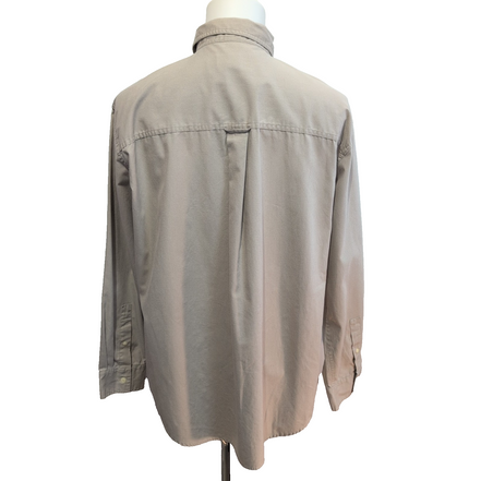 Chemise Chaps Easy Care Beige Crème à Rayures 1 Poche - Taille XL