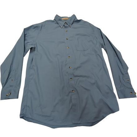 Chemise L.L. Bean bleue unie taille XL #166e
