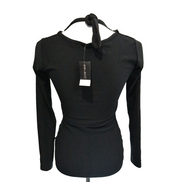 Haut Femme SELECT Taille 38 Noir Manches Longues Col Croisé Dos Nu