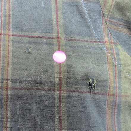 Chemise Ralph Lauren Classic Fit M Kaki Carreaux Manches Courtes Vintage